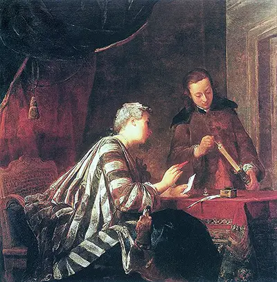 Lady Sealing a Letter Jean-Baptiste-Simeon Chardin